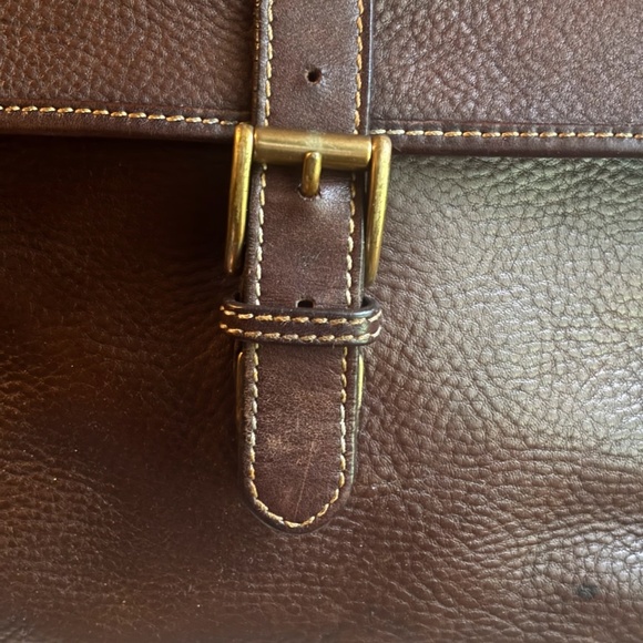 Vintage Cole Haan Messenger Bag, Dark Brown Leather - Picture 2 of 10